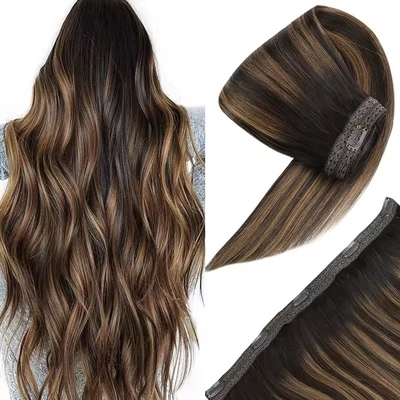 El 100% de cabello humano de primera línea, Kinky Straight Raw Clip en extensiones de cabello natural.
