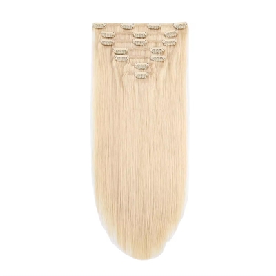 El 100% de cabello humano de primera línea, Kinky Straight Raw Clip en extensiones de cabello natural.