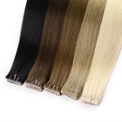 Cintas invisibles de rubio sin costura 100 extensión de cabello humano perverso recto doble cabello virgen crudo
