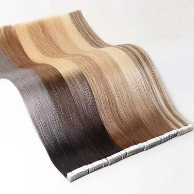Cintas invisibles de rubio sin costura 100 extensión de cabello humano perverso recto doble cabello virgen crudo