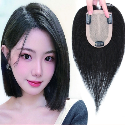 180% Densidad Remy Toupee de pelo con base de seda superior y 24mm Toupee textura longitud 30cm