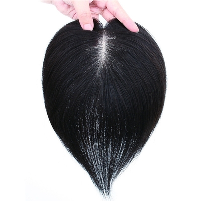 180% Densidad Remy Toupee de pelo con base de seda superior y 24mm Toupee textura longitud 30cm