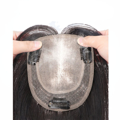 Cabello Remy HD Cerradura de encaje Toupee frontal Base de seda Toupee recta Toppers de cabello Piezas para mujeres Pelucas de cabello humano