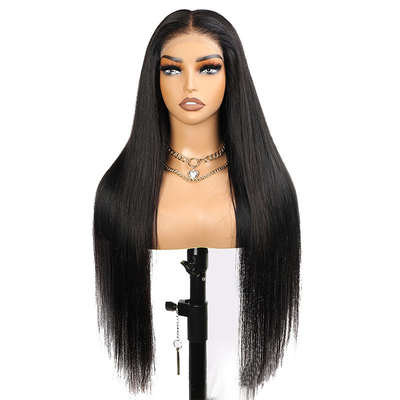 Perruca sin glúteos HD transparente encaje hueso frontal recto vietnamita virgen cruda cabello humano pelucas Topper