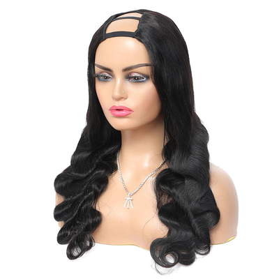 Perucas peruanas para mujeres negras Color negro Remy hueso natural recto U parte Peruca larga