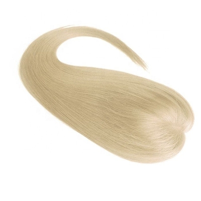 Cabello Europeo Cuticula completa Parte libre de base de seda Clip en el cabello humano Topper para mujeres