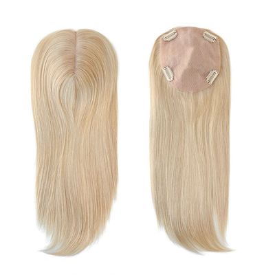 Cabello Europeo Cuticula completa Parte libre de base de seda Clip en el cabello humano Topper para mujeres