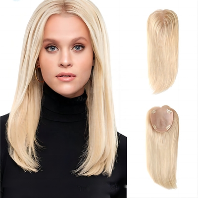 130% de densidad cabello virgen crudo base de seda cabello humano encaje cerradura toupe para mujeres recta
