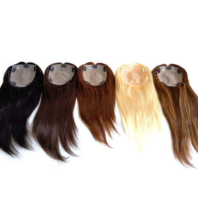 Hecho a mano 2024 Tendencia Blonde Remy Ondulado rizado Topper europeo de cabello humano para mujeres