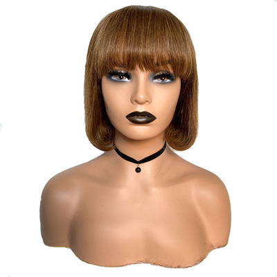 Cabello humano virgen brasileño corto Bob Pelucas con golpes Remy Cabello de grado de tamaño promedio
