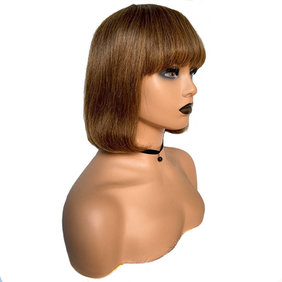Cabello humano virgen brasileño corto Bob Pelucas con golpes Remy Cabello de grado de tamaño promedio