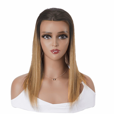 8-22 pulgadas de longitud de encaje atado a mano Frente y trama Hueca red marrón Balayage cabello humano