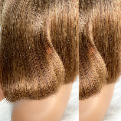 Cabello humano virgen brasileño corto Bob Pelucas con golpes Remy Cabello de grado de tamaño promedio