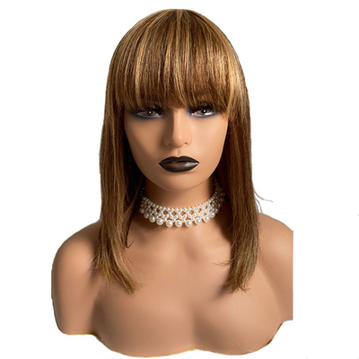 Perucas sin pegamento 100% Remy Cabello humano Ningún encaje Frente P4/27 Brasileño recto