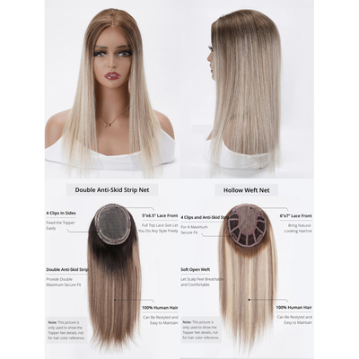 Cabello judío de polvo natural para mujeres End de seda encaje Frente europeo rubio 100-200g