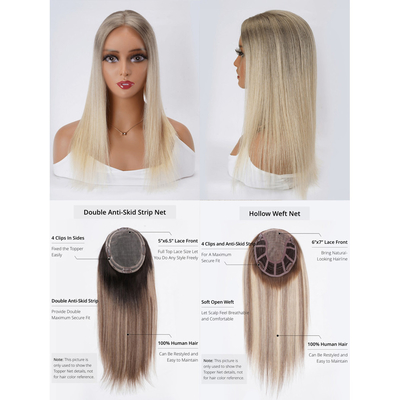 Cabello judío de polvo natural para mujeres End de seda encaje Frente europeo rubio 100-200g