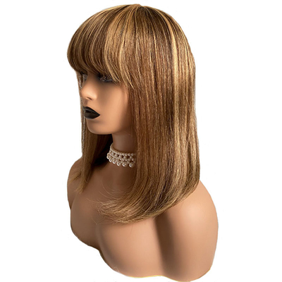 Perucas sin pegamento 100% Remy Cabello humano Ningún encaje Frente P4/27 Brasileño recto