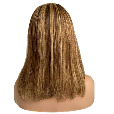 Perucas sin pegamento 100% Remy Cabello humano Ningún encaje Frente P4/27 Brasileño recto