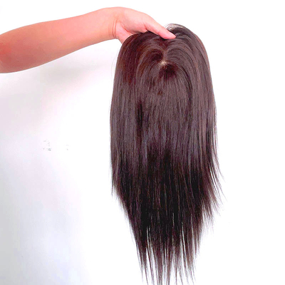 Tops de pelo humano de base de seda Tops de pelo recto de encaje Toupee para mujeres