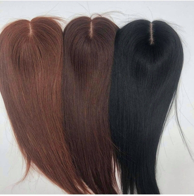 Tops de pelo humano de base de seda Tops de pelo recto de encaje Toupee para mujeres