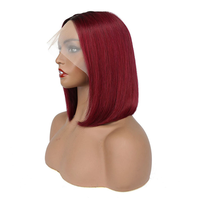 100% Cabello humano Curly corto Bob recto Pixie encaje Frente peluca T-parte tejidos brasileños