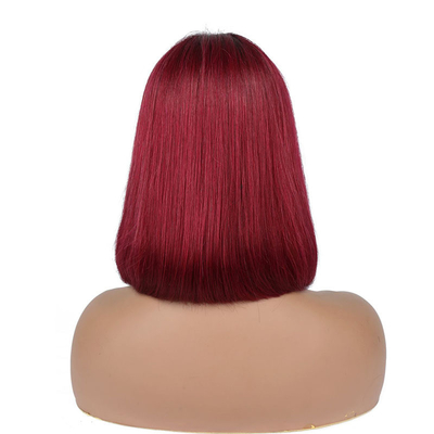 100% Cabello humano Curly corto Bob recto Pixie encaje Frente peluca T-parte tejidos brasileños