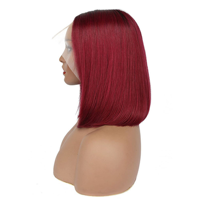 100% Cabello humano Curly corto Bob recto Pixie encaje Frente peluca T-parte tejidos brasileños