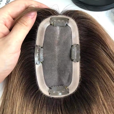 Estiramiento de cabello europeo 14 pulgadas de salida mono topper para mujeres cabello humano