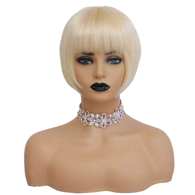 Perucas delanteras de encaje 613 color rubio peruano corto bob Perucas de cabello humano para mujeres negras