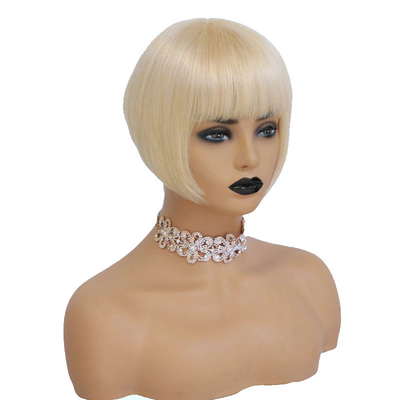 Perucas delanteras de encaje 613 color rubio peruano corto bob Perucas de cabello humano para mujeres negras