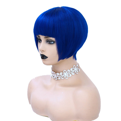 Material base de encaje suizo Remy Hair Virgin Silky Short Bob Cut Perucas para mujeres con 1