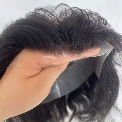 Toupe de piel fina para hombres Cabello europeo con cutícula llena