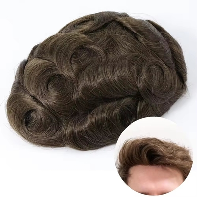 Toupe de piel fina para hombres Cabello europeo con cutícula llena