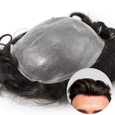 Toupe de piel fina para hombres Cabello europeo con cutícula llena