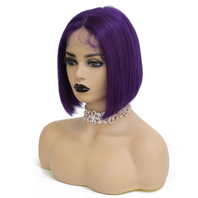 BOB peluca de 14 pulgadas 100% cabello humano virgen 360 encaje Frontal encaje transparente para mujeres negras