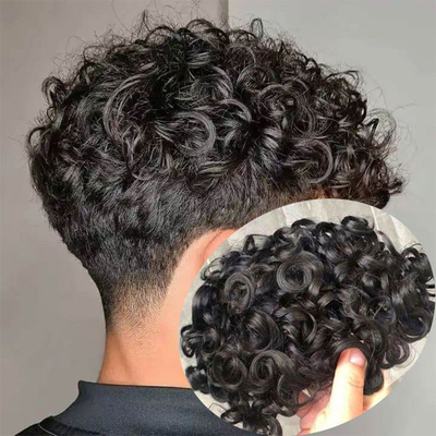 Cuticle completo 100% Cuticle virgen Cabello alineado Afro Toupee para hombres negros