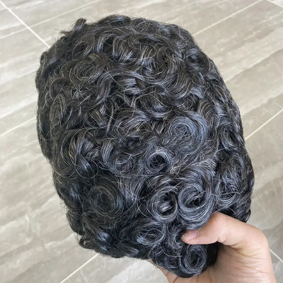 Cuticle completo 100% Cuticle virgen Cabello alineado Afro Toupee para hombres negros