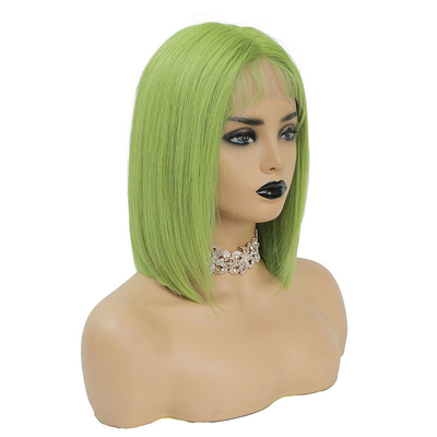 100% Cabello humano HD de encaje brasileño Frontal 8A 10A 12A Peineta verde corta con encaje suizo