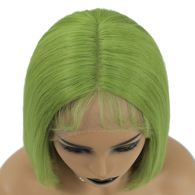 100% Cabello humano HD de encaje brasileño Frontal 8A 10A 12A Peineta verde corta con encaje suizo