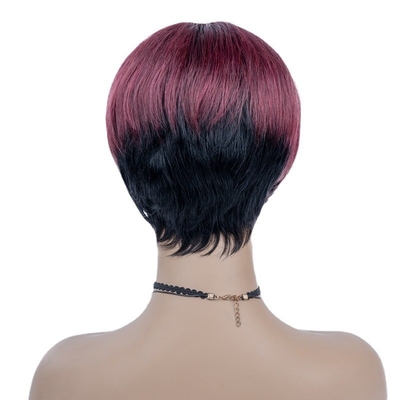 6 pulgadas Verano HD encaje suizo Raw Virgin Cabello humano sedoso recto Peruca corta Pixie corte de pelucas para mujeres negras