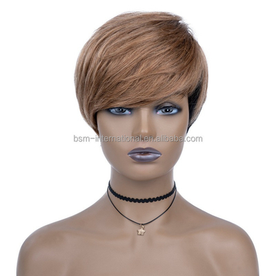 T1B/27 Color Pre Plucked Peinados cortos de cabello humano Pelucas para mujeres negras Pixie corte brasileño