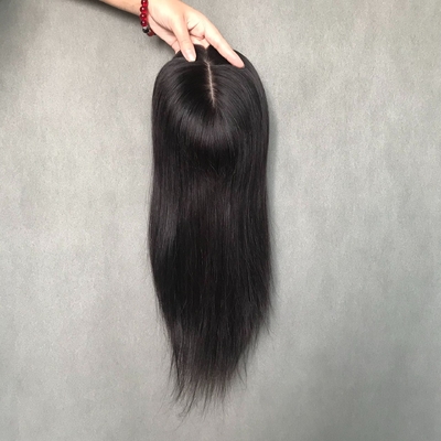 18 pulgadas de Europa natural real parte libre base de seda de pelo humano clip en el tope para mujeres