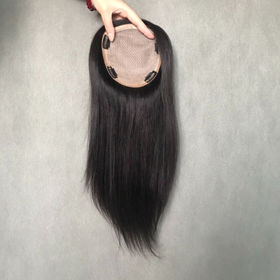 18 pulgadas de Europa natural real parte libre base de seda de pelo humano clip en el tope para mujeres