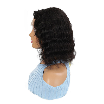 100% pelo humano encaje brasileño peluca delantera para mujeres negras estilo Bob peluca corta