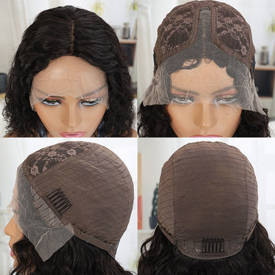 100% pelo humano encaje brasileño peluca delantera para mujeres negras estilo Bob peluca corta