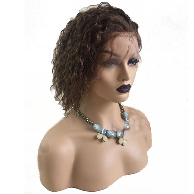 Pelo humano rizado peluca 100% brasileña HD Full Swiss Lace Silk Top inyectado todo hecho a mano
