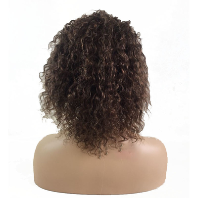 Pelo humano rizado peluca 100% brasileña HD Full Swiss Lace Silk Top inyectado todo hecho a mano