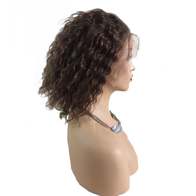 Pelo humano rizado peluca 100% brasileña HD Full Swiss Lace Silk Top inyectado todo hecho a mano