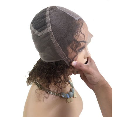 Pelo humano rizado peluca 100% brasileña HD Full Swiss Lace Silk Top inyectado todo hecho a mano