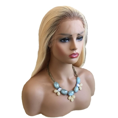 Suave y brillante 613 Blonde Ombre Destaca el cabello humano Peruca atada a mano para mujeres europeas